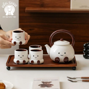 Hình ảnh ấm trà handmade hình mặt cười