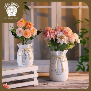 Lọ Gốm Handmade Có Nơ