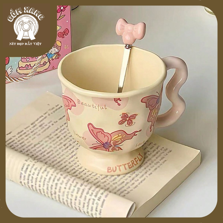 Cốc gốm hình nơ