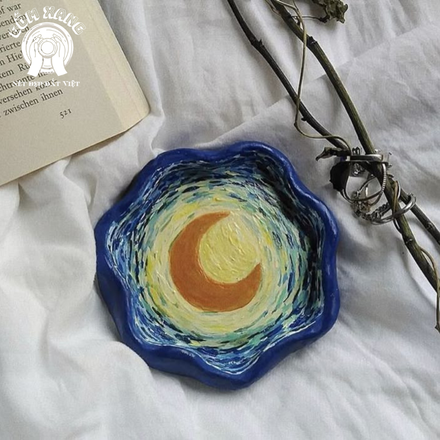 Đĩa Gốm Hình Mặt Trăng - Ảnh 2