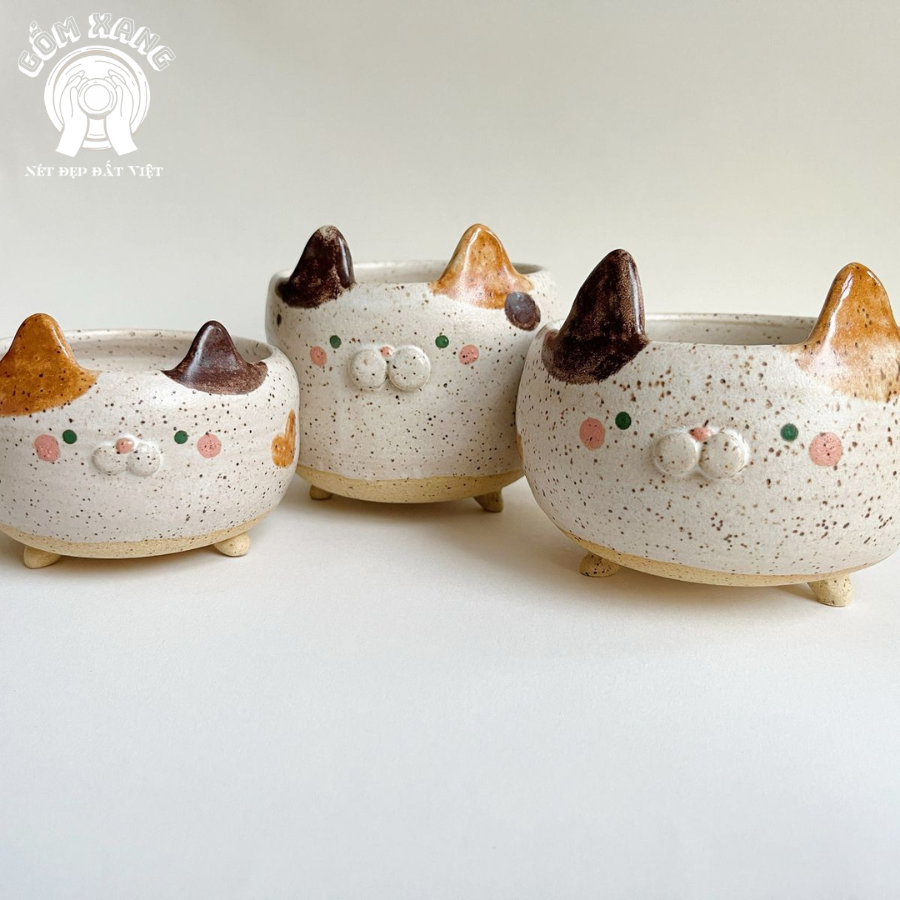 Chậu cây gốm hanmade hình thú - Ảnh 4