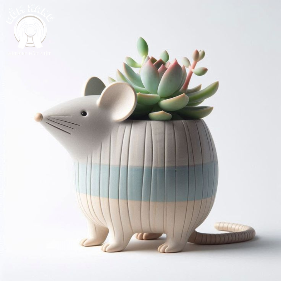 Chậu cây gốm handmade hình thú đáng yêu