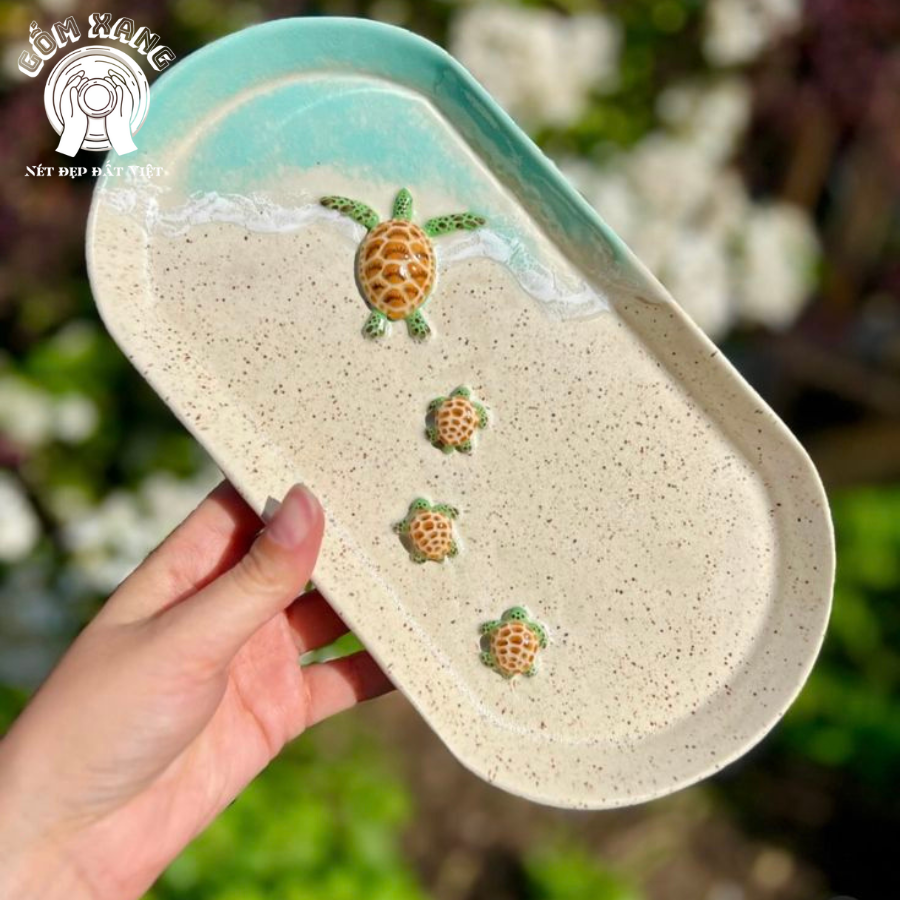 Đĩa Gốm Handmade Hình Sứa