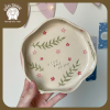 Đĩa Gốm Handmade Họa Tiết Hoa Lá Cành