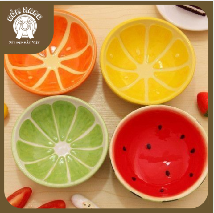 Bát gốm handmade Hình hoa quả